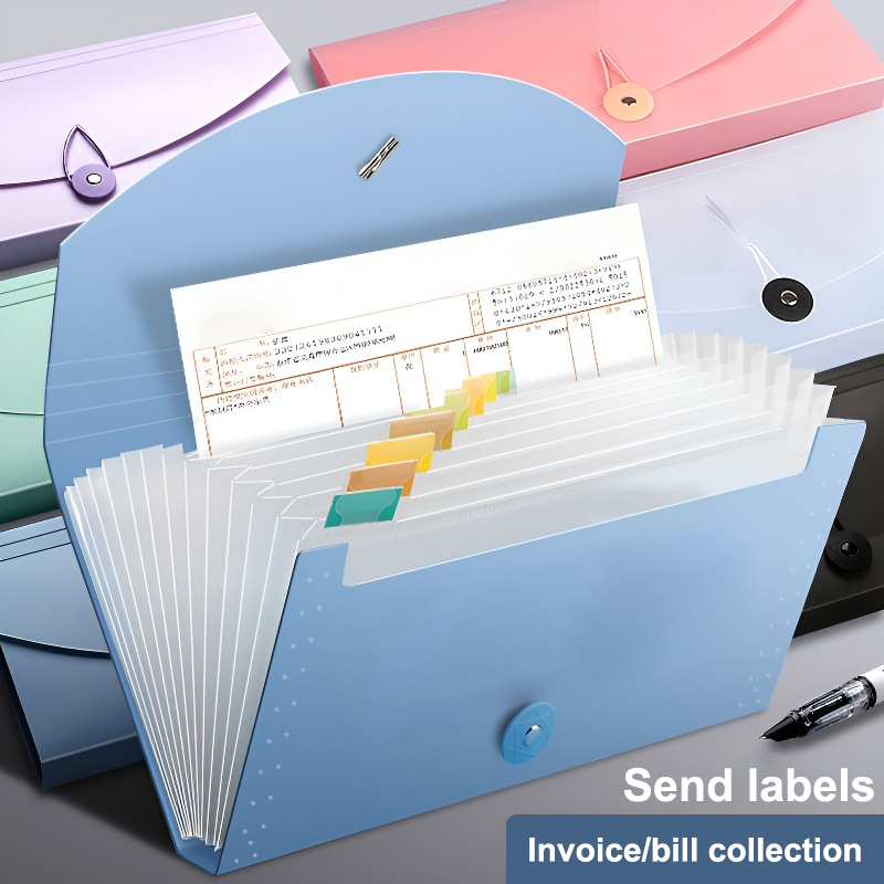 Expandable Accordion File Folder 13 Pockets - Cartella portadocumenti espandibile a 13 tasche,